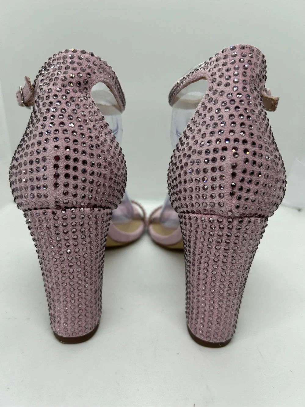 Madden Girl Bella HS Lavender-Pink Rhinestone Round Toe High Heel Shoes Size 10M